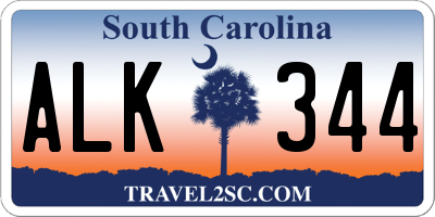 SC license plate ALK344