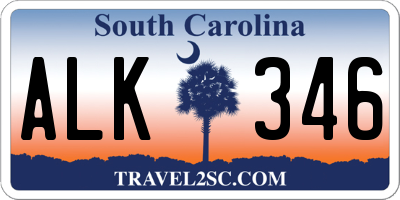 SC license plate ALK346