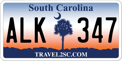 SC license plate ALK347