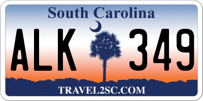 SC license plate ALK349