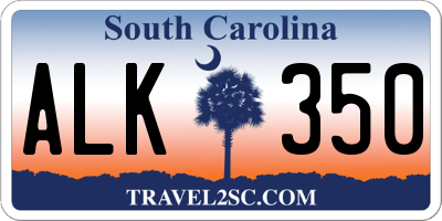 SC license plate ALK350
