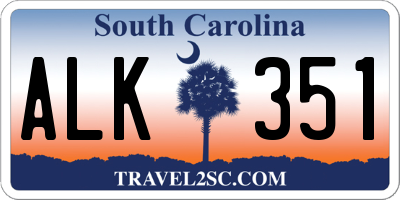 SC license plate ALK351