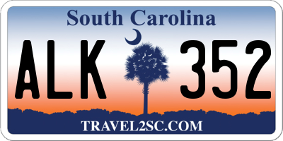 SC license plate ALK352