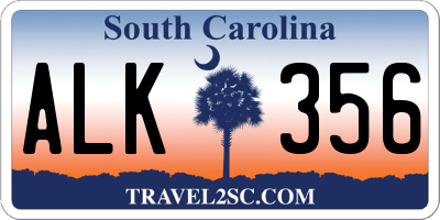 SC license plate ALK356
