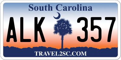 SC license plate ALK357