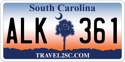 SC license plate ALK361