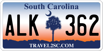 SC license plate ALK362