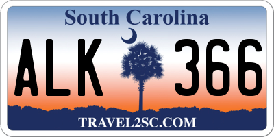 SC license plate ALK366