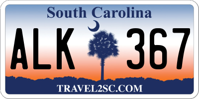 SC license plate ALK367