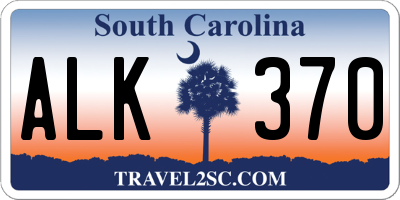 SC license plate ALK370