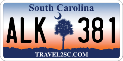 SC license plate ALK381