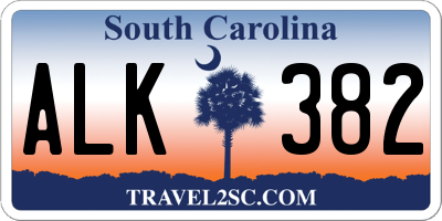 SC license plate ALK382