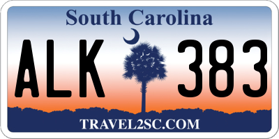 SC license plate ALK383