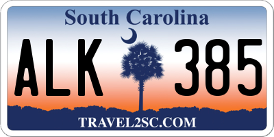 SC license plate ALK385
