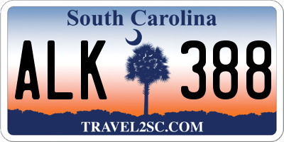 SC license plate ALK388