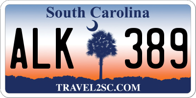 SC license plate ALK389