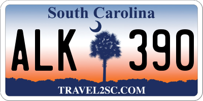 SC license plate ALK390