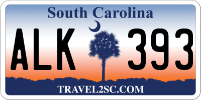 SC license plate ALK393