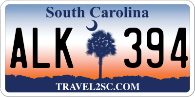 SC license plate ALK394