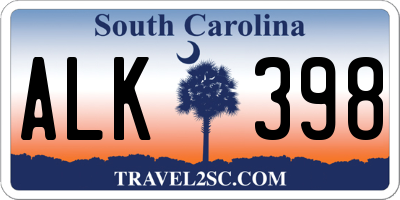 SC license plate ALK398