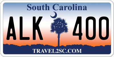 SC license plate ALK400