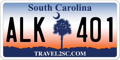 SC license plate ALK401