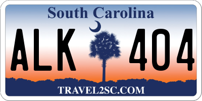 SC license plate ALK404