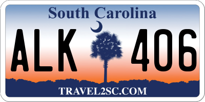 SC license plate ALK406