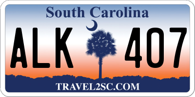 SC license plate ALK407