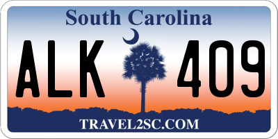 SC license plate ALK409