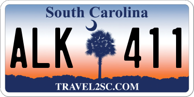 SC license plate ALK411