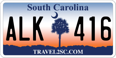 SC license plate ALK416
