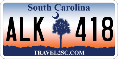 SC license plate ALK418