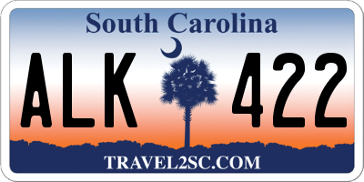 SC license plate ALK422