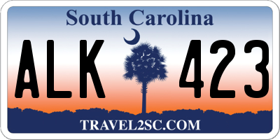 SC license plate ALK423