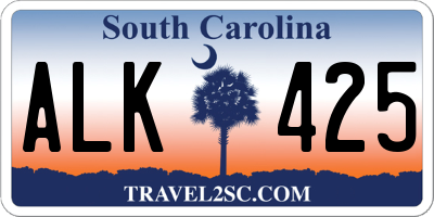 SC license plate ALK425