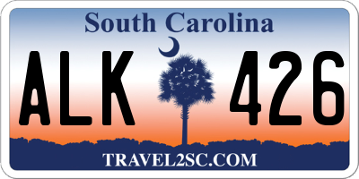 SC license plate ALK426