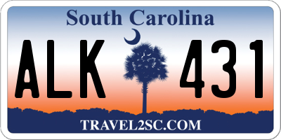 SC license plate ALK431