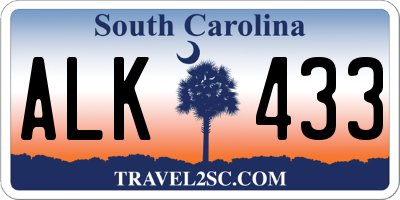 SC license plate ALK433