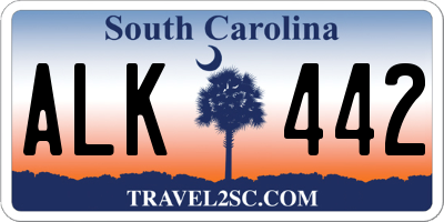 SC license plate ALK442