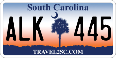 SC license plate ALK445