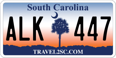 SC license plate ALK447