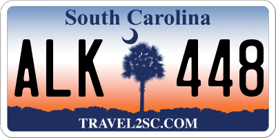 SC license plate ALK448