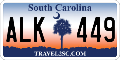 SC license plate ALK449