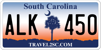 SC license plate ALK450