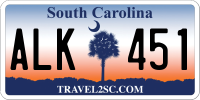 SC license plate ALK451
