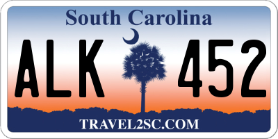 SC license plate ALK452