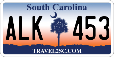 SC license plate ALK453
