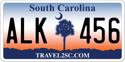 SC license plate ALK456