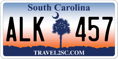 SC license plate ALK457